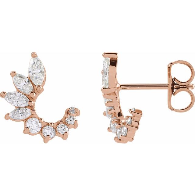 14K Rose .5CTW Natural Diamond Front-Back Earrings variant--14K-rose-gold