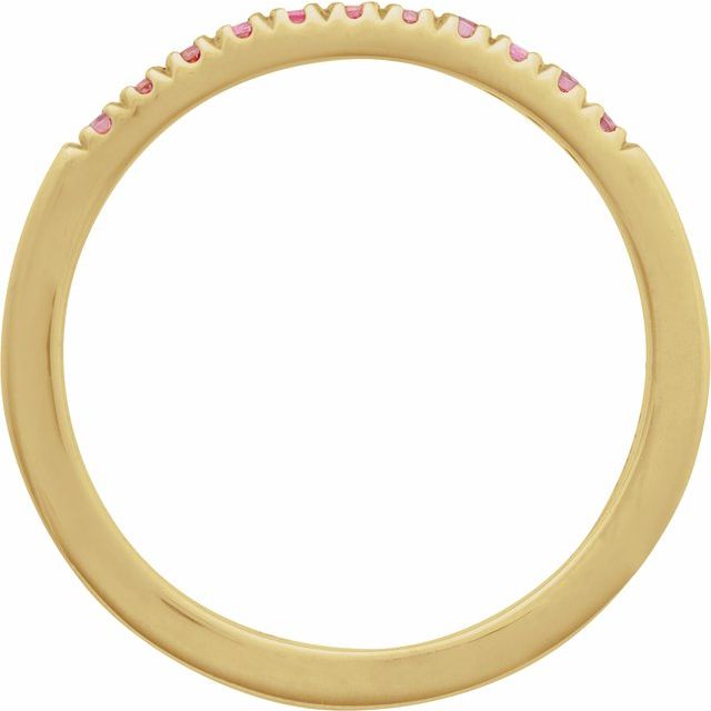 Tourmaline stackable band in 14K gold, close-up of stones variant--14K-yellow-gold