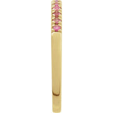 Tourmaline stackable band in 14K gold, side profile variant--14K-yellow-gold