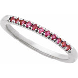 Tourmaline stackable band in 14K gold, in ring stack variant--14K-white-gold