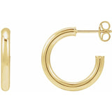 Gold post hoops in multiple lengths for size comparison variant--14K-yellow-gold variant--17mm