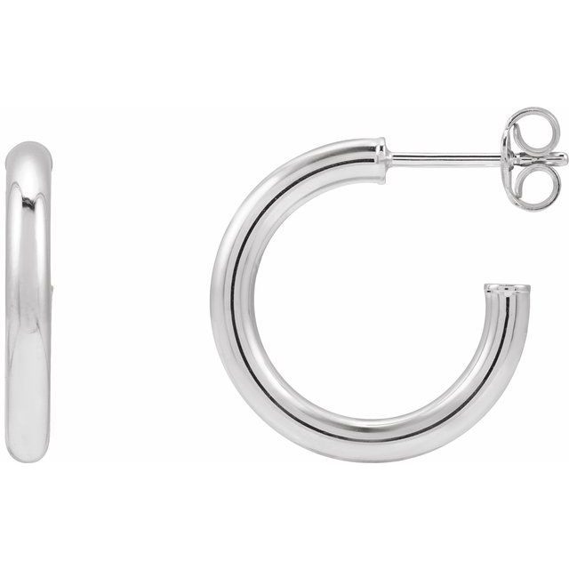 Gold hoop earrings in gift-ready packaging variant--14K-white-gold variant--17mm variant--Sterling-silver