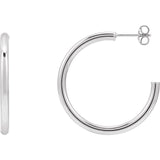 Post hoop earrings in sterling silver on model variant--14K-white-gold variant--30mm