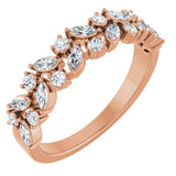 Close-up of garland diamond band showing prong setting and diamond arrangement variant--14K-rose-gold variant--Diamond-Lab variant--Diamond-Nat