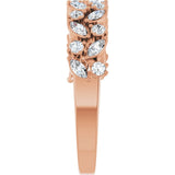 Side View of a the Garland Diamond Band in Rose Gold variant--14K-rose-gold variant--Diamond-Lab variant--Diamond-Nat