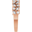 Side View of a the Garland Diamond Band in Rose Gold
