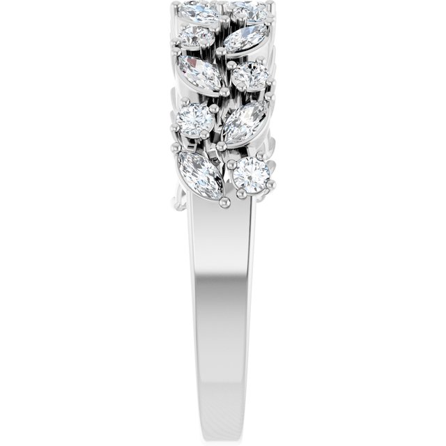 Side View of a the Garland Diamond Band in White Gold variant--14K-white-gold variant--Diamond-Lab variant--Diamond-Nat variant--Platinum
