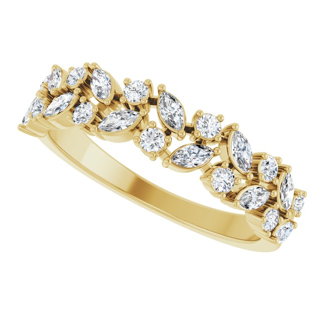 Garland Diamond Band in Ring Gold variant--14K-yellow-gold variant--Diamond-Lab variant--Diamond-Nat