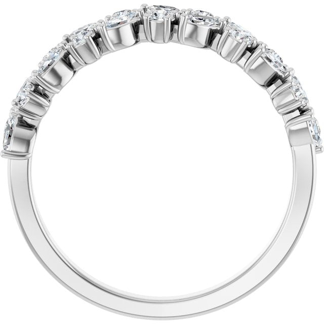 Side View of a the Garland Diamond Band in White Gold variant--14K-white-gold variant--Diamond-Lab variant--Diamond-Nat variant--Platinum