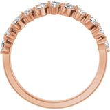 Side View of a the Garland Diamond Band in Rose Gold variant--14K-rose-gold variant--Diamond-Lab variant--Diamond-Nat