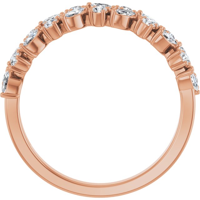 Side View of a the Garland Diamond Band in Rose Gold variant--14K-rose-gold variant--Diamond-Lab variant--Diamond-Nat
