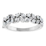 Garland Diamond Band in White Gold variant--14K-white-gold variant--Diamond-Lab variant--Diamond-Nat variant--Platinum