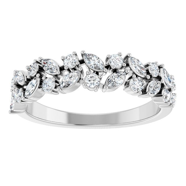 Garland Diamond Band in White Gold variant--14K-white-gold variant--Diamond-Lab variant--Diamond-Nat variant--Platinum