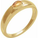 14K Rose Natural Black Onyx Cabochon Dome Ring variant--Citrine variant--14K-yellow-gold