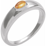 Gemmy dome ring with London blue topaz in 14K yellow gold, front view variant--Citrine variant--14K-white-gold variant--Sterling-silver