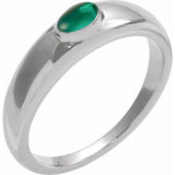 Gemmy dome ring with London blue topaz in sterling silver variant--Emerald variant--14K-white-gold variant--Sterling-silver