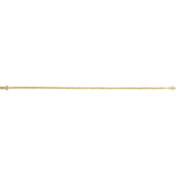 Gold circle tennis bracelet on wrist, styled close-up yellow gold variant--14K-yellow-gold