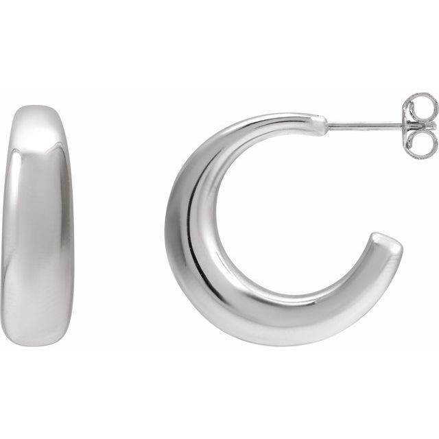 Open hoop earrings in sterling silver silver variant--Sterling-silver