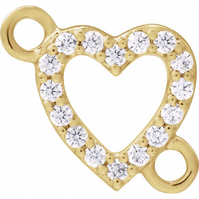 14K Rose Petite Pav√©‚Ñ¢ 08 CTW Natural Diamond Heart Link