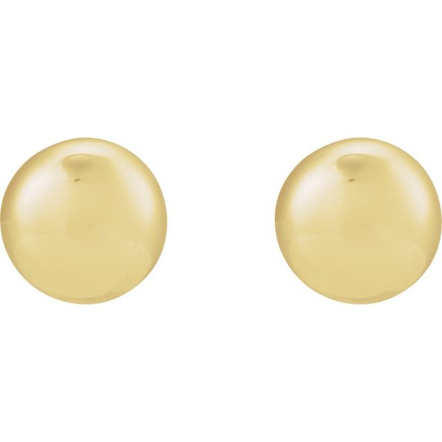 classic gold dome post earrings close up yellow gold variant--14K-yellow-gold
