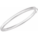 Square tube hinged bangle in 14K gold, close-up of hinge Silver variant--Sterling-Silver variant--4mm