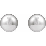 18mm button earrings in sterling silver silver variant--Sterling-silver