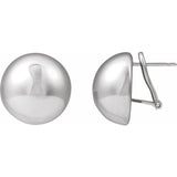 Sterling Silver 18 mm Domed Earrings silver variant--Sterling-silver