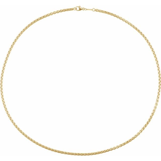 Rounded box chain in sterling silver, close-up of chain texture variant--Gold-fill variant--8in variant--18in variant--20in variant--24in