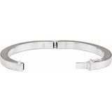 Sterling Silver Square Tube Hinged Bangle 7" Bracelet Silver variant--Sterling-Silver variant--6mm