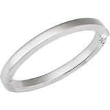 Square tube hinged bangle in 14K gold, overhead view Silver variant--Sterling-Silver variant--6mm