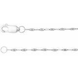 keyhole chain in solid 14k white gold close up with clasp variant--14K-white-gold variant--16in variant--18in variant--20in variant--24in variant--7in variant--Sterling-Silver