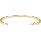 14K Yellow Square Tube Hinged Bangle 7" Bracelet Silver variant--Sterling-Silver variant--6mm