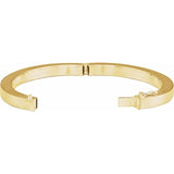 14K Yellow Square Tube Hinged Bangle 7" Bracelet Silver variant--Sterling-Silver variant--6mm