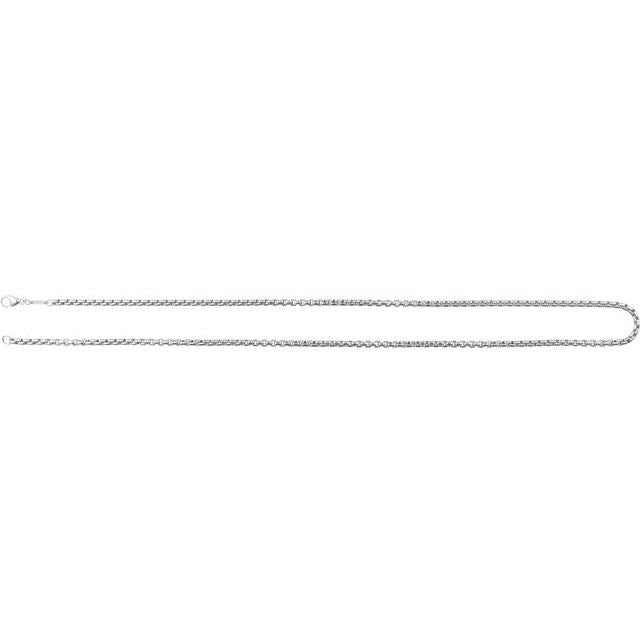 Rounded box chain in sterling silver, on model variant--Sterling-silver variant--8in variant--18in variant--20in variant--24in