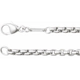 Rounded box chain in sterling silver, front view variant--Sterling-silver variant--8in variant--18in variant--20in variant--24in