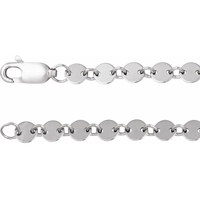 Sterling Silver 4 mm Mirror 7" Chain variant--Sterling-silver variant--7in variant--16in