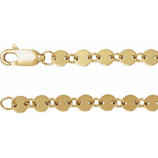 14K Yellow Gold-Filled 4 mm Mirror 7" Chain variant--Gold-fill variant--7in variant--16in