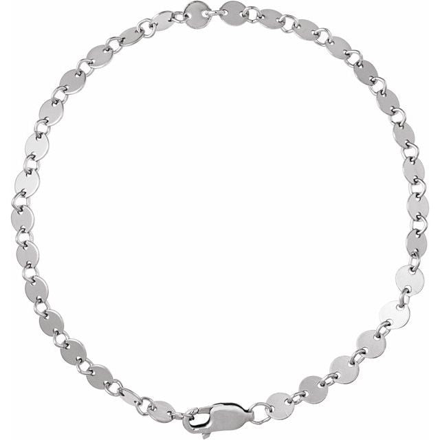 Mirror dot chain necklace with reflective silver links variant--Sterling-silver variant--7in variant--16in