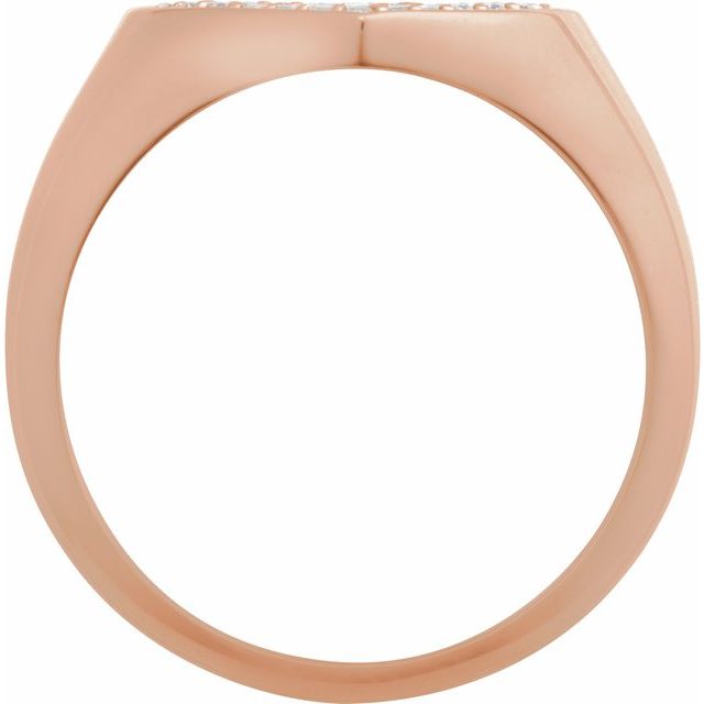 14K Rose 1/3CTW Natural Diamond Heart Signet Ring variant--14K-rose-gold