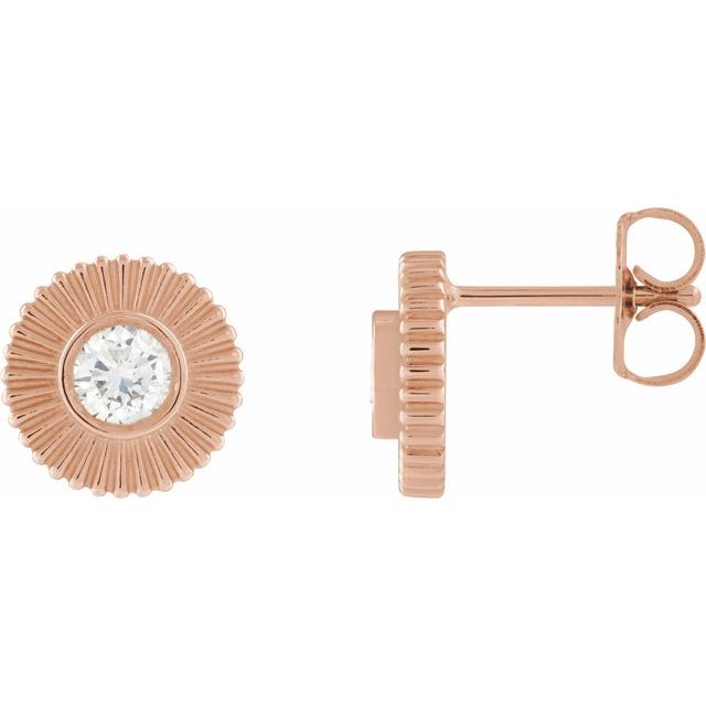 14K rose gold diamond spur stud earrings with natural diamonds variant--14K-rose-gold variant--Diamond-Lab variant--Diamond-Nat