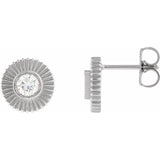 14K white gold diamond spur stud earrings with natural diamonds variant--14K-white-gold variant--Diamond-Lab variant--Diamond-Nat variant--Sterling-silver