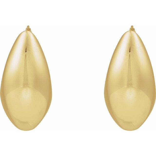 14K Yellow Tapered 25.1 mm Hoop Earrings variant--14K-yellow-gold