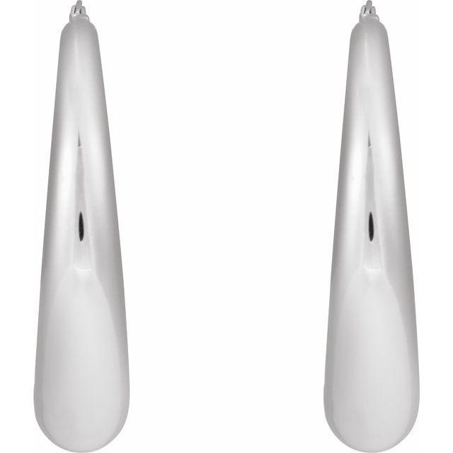 Sterling Silver 37.2 mm Hoop Earrings silver variant--Sterling-silver