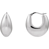 Sterling silver tapered hoop earrings side profile with lever-back closure variant--Sterling-silver