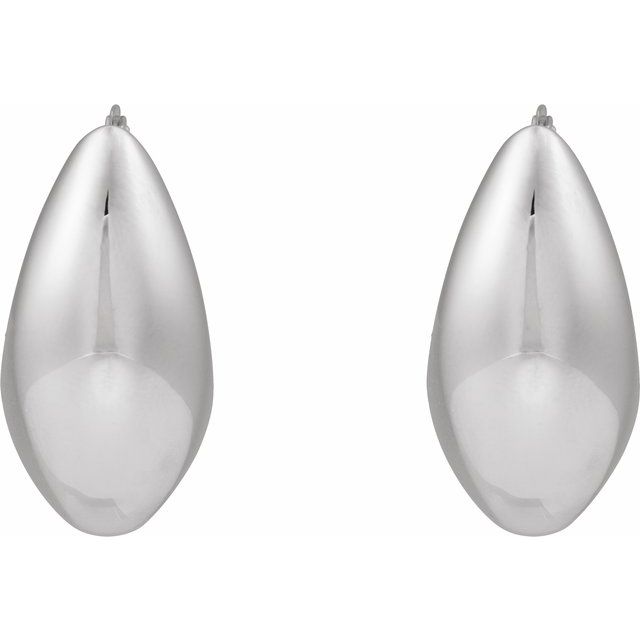 Sterling Silver Tapered 25.1 mm Hoop Earrings variant--Sterling-silver