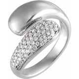 White gold sculptural pavé bypass ring white gold variant--14K-white-gold variant--Diamond-Lab variant--Diamond-Nat