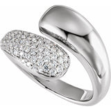Diamond pavé bypass ring in 14k white gold with lab diamonds white gold variant--14K-white-gold variant--Diamond-Lab variant--Diamond-Nat
