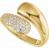 Diamond pavé bypass ring in 14k yellow gold with natural diamonds yellow gold variant--14K-yellow-gold variant--Diamond-Lab variant--Diamond-Nat