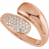 Rose gold pavé bypass diamond ring rose gold variant--14K-rose-gold variant--Diamond-Lab variant--Diamond-Nat