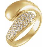 Yellow gold curved bypass diamond ring yellow gold variant--14K-yellow-gold variant--Diamond-Lab variant--Diamond-Nat